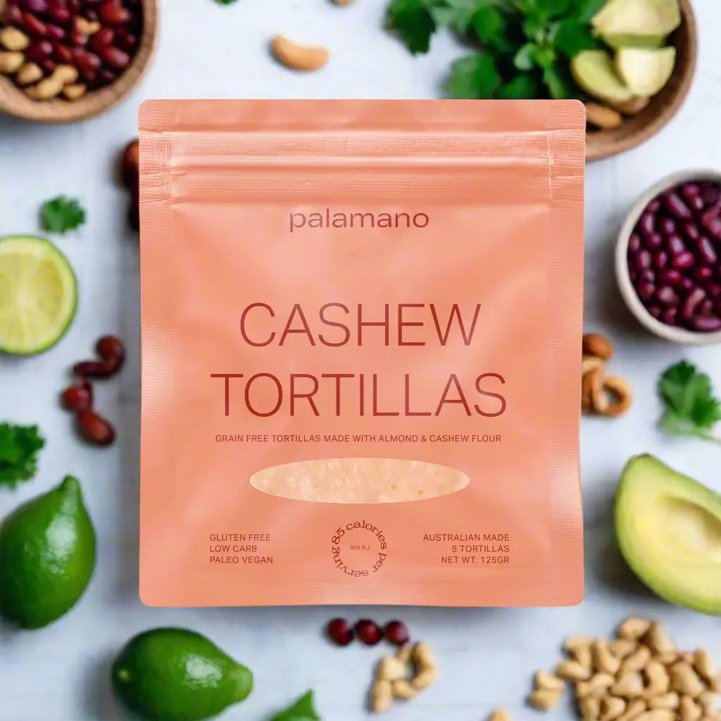 Gluten-free, vegan, paleo and low-carb Cashew Tortillas/wraps, Front