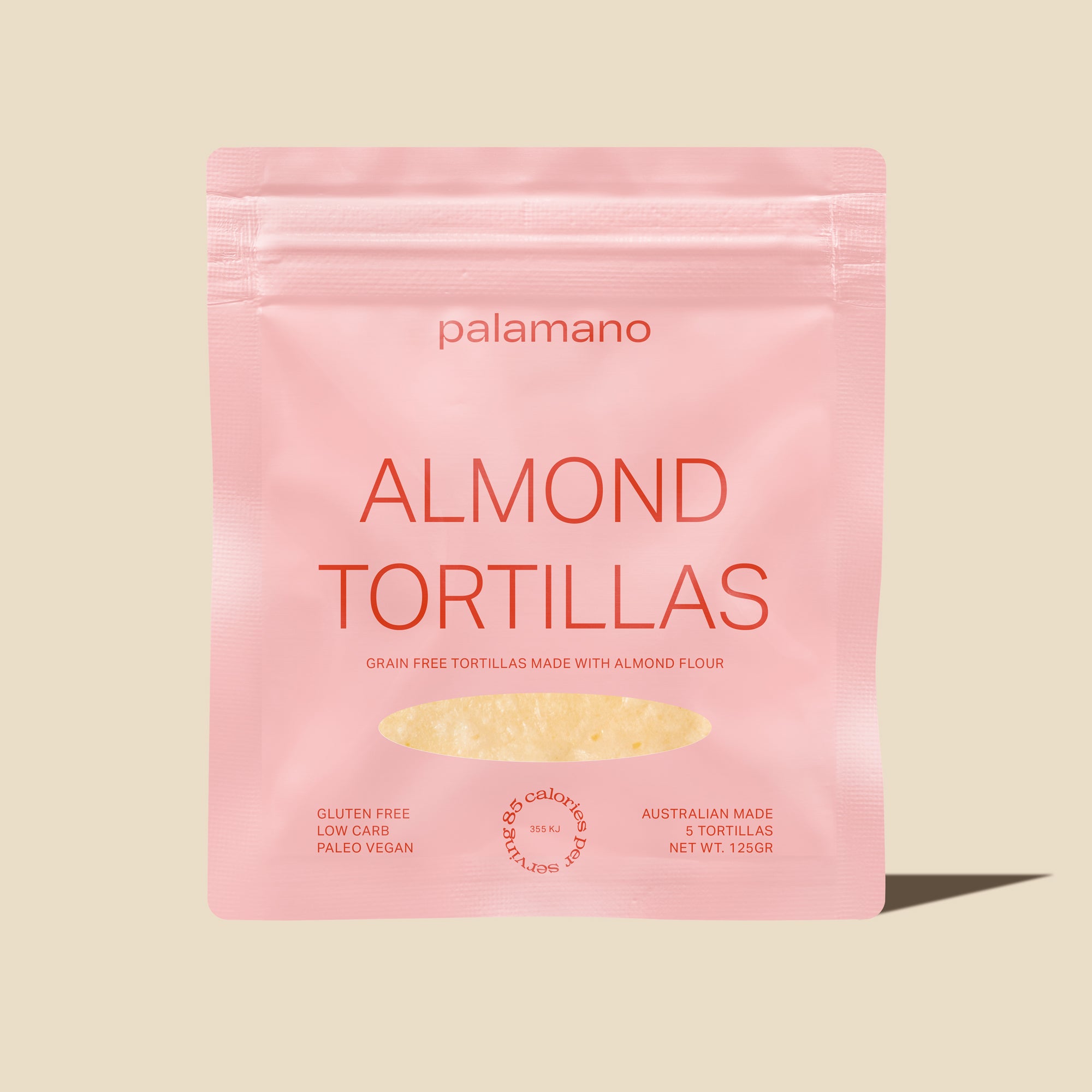 Gluten-free, vegan, paleo and low-carb Almond Tortillas/wraps, Front