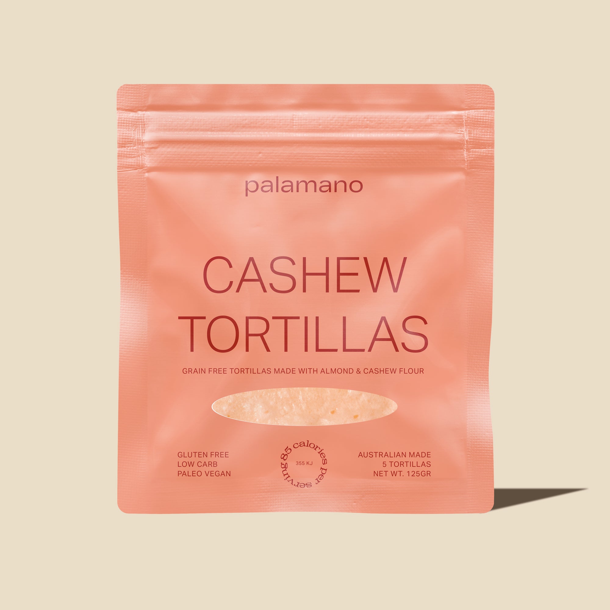 Gluten-free, vegan, paleo and low-carb Cashew Tortillas/wraps, Front